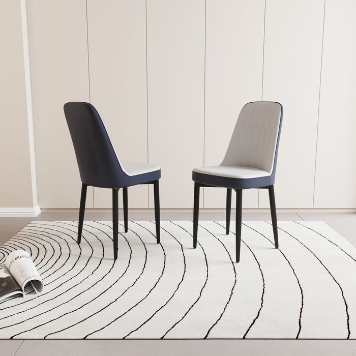 Modern Dining Chair With Cushions And Metal Legs