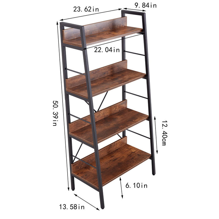 Dn 3 & 4 Layer Display Bookshelf H Ladder Shelf Storage Shelves Rack Shelf Unit Metal Frame, Tigger