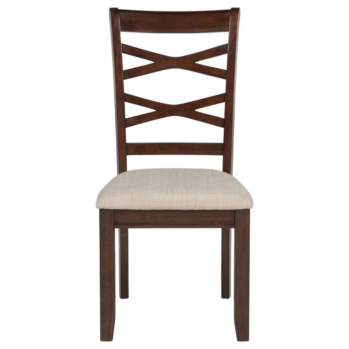 Barton - 5 Piece Round Wood Dining Table Set - Dark Brown