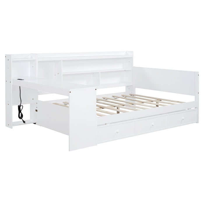 Daybed With 3 Drawers USB Ports And Desk