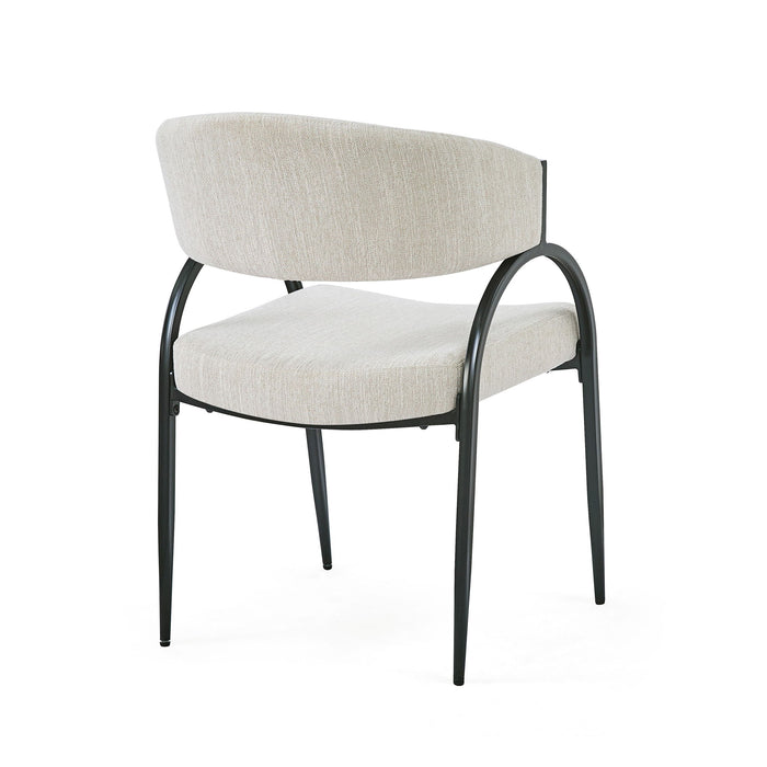 Contemporary Upholstered Dining Chairs With Metal Legs (Set of 2)