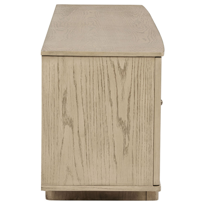 Kimpton - 4 Door Cane TV Stand Media Console - Beige