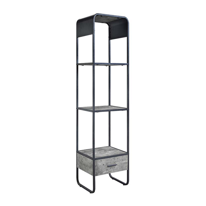 Raziela - TV Stand Side Pier - Concrete Gray & Black
