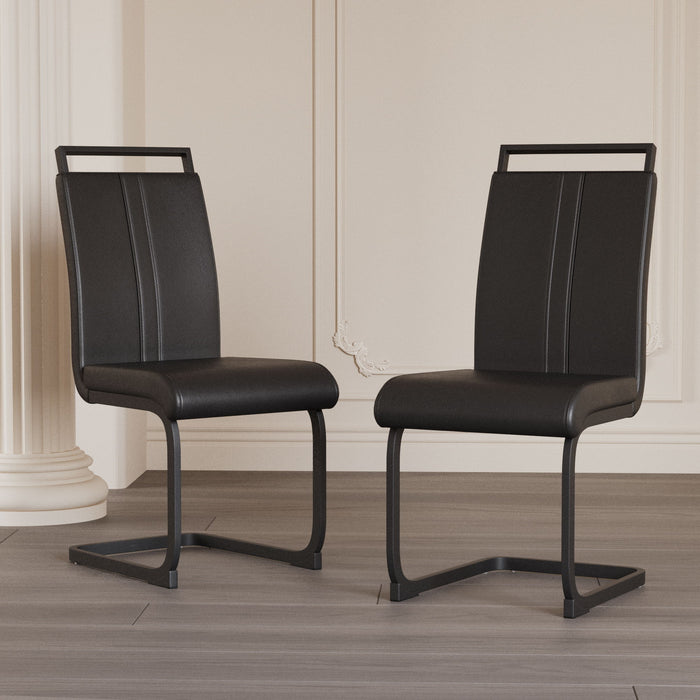 Modern Dining Chairs With High Back Upholstered Design Metal Legs