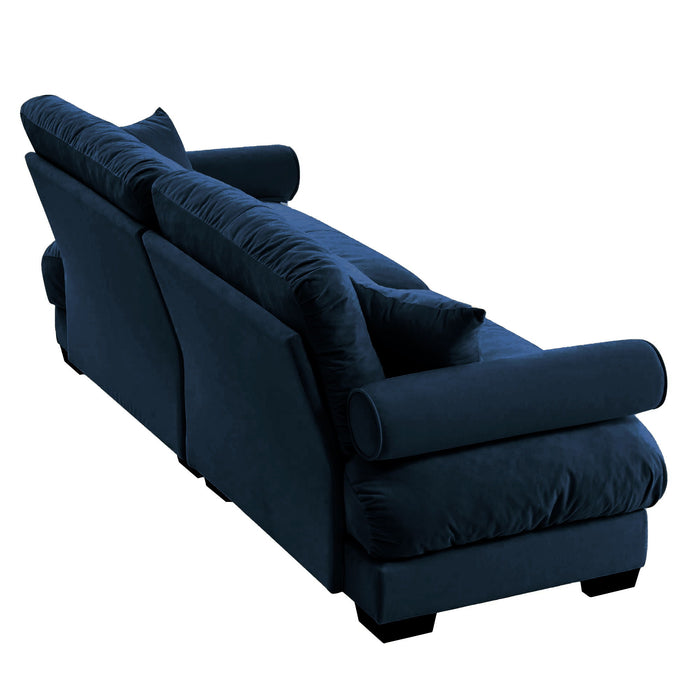 Modern Oversize Sofa With Cloud Like Comfort, Featuring Waist And Throw Pillows
