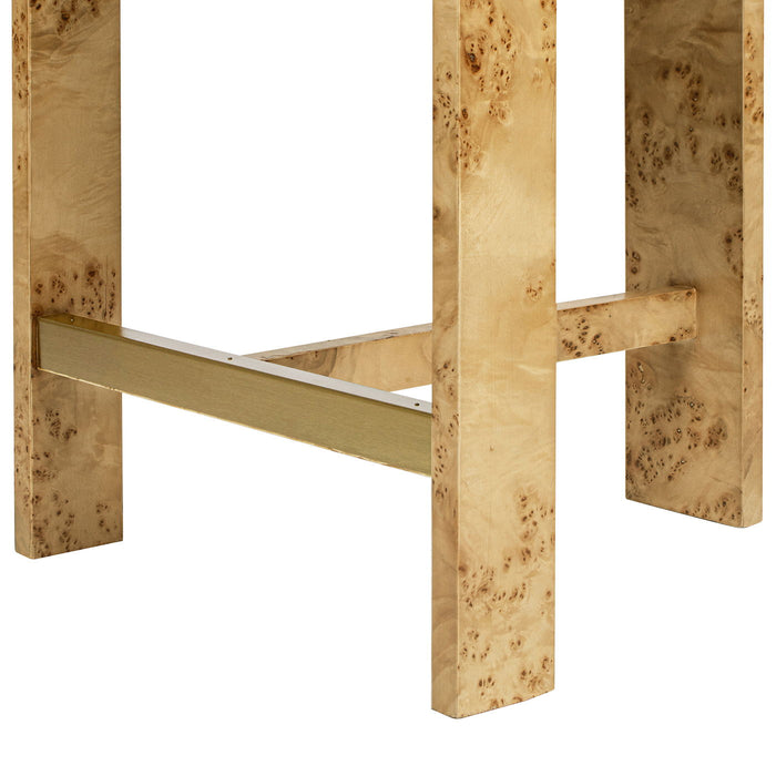 Vavona - Burl Upholstered Barrel Back Counter Height Bar Stool - Polar Off White