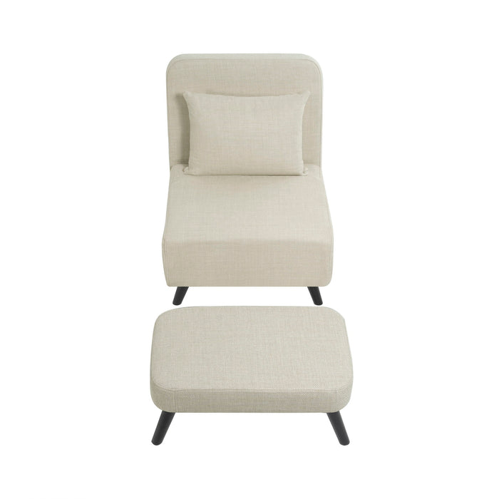 3 In 1 Foldable Linen Chaise Lounge With Adjustable Backrest