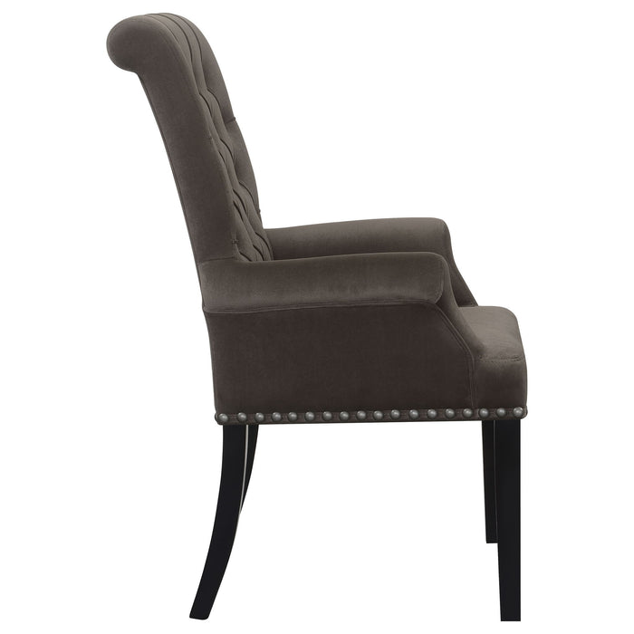 Norwich - Dining Arm Chair With Button Tufting And Rolled Top