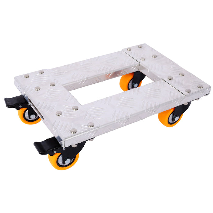 Heavy Duty Furniture Dolly Trolley Car, Aluminum Frame With 3" Tpu Professional Casters, Brake Option