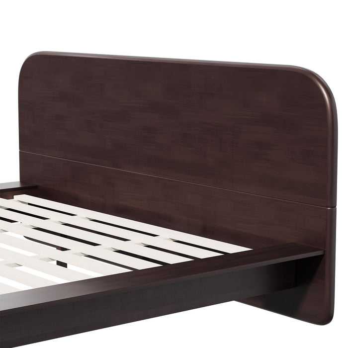 Platform Bed Frame With Rounded Headboard