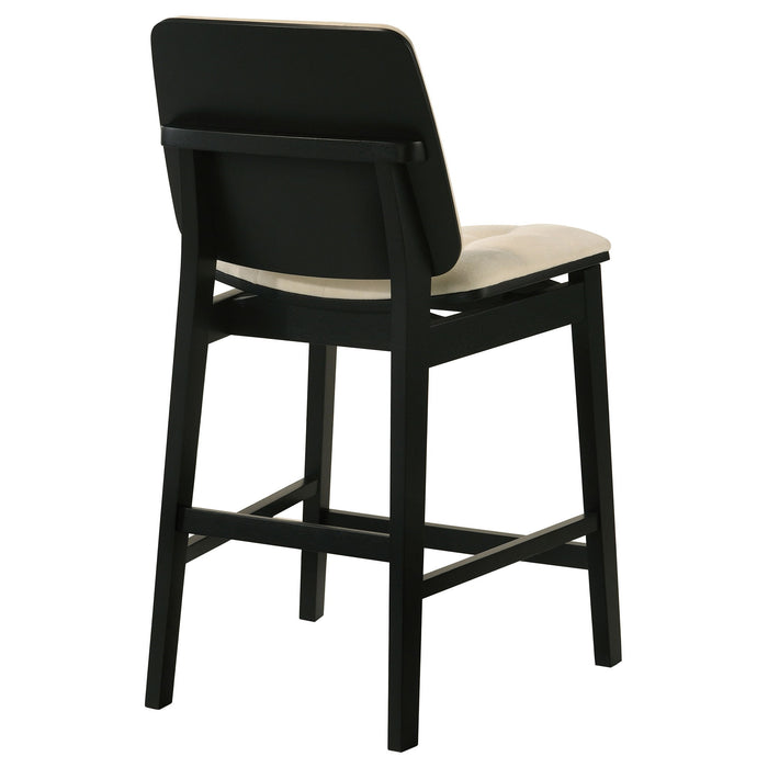 Redbridge Velvet Upholstered Counter Chair Cream and Black (Set of 2)