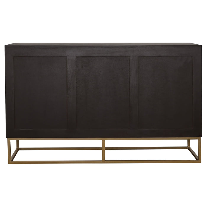 Zara 2-door 57-inch Wood Accent Storage Cabinet Black Walnut