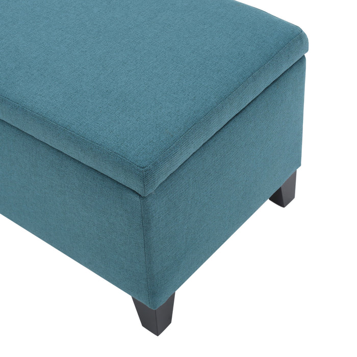 Contemporary Storage Ottoman Bench With Polyester Upholstery