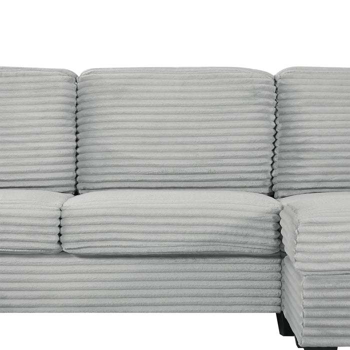 Upholstered U-Shaped Sectional Sofa With Movable Ottoman And Side Storage Pockets