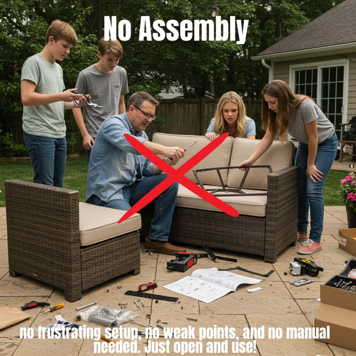 Outdoor 6 Person Patio Seating Group With Cushions - Gray