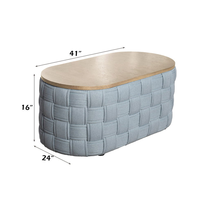 Saree - Coffee Table - Light Teal Chenille