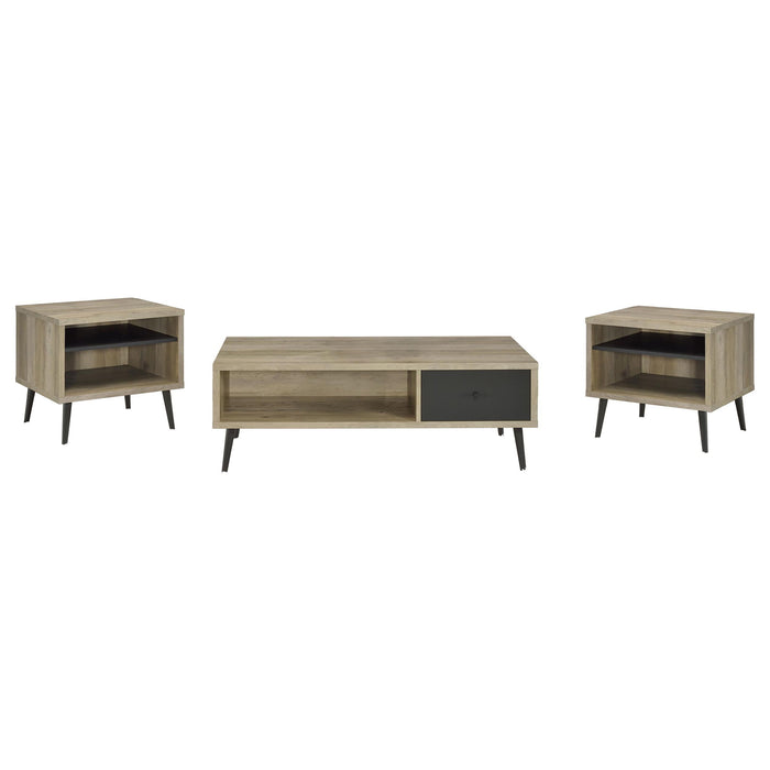 Welsh 3-piece Coffee and End Table Set Distressed Pine
