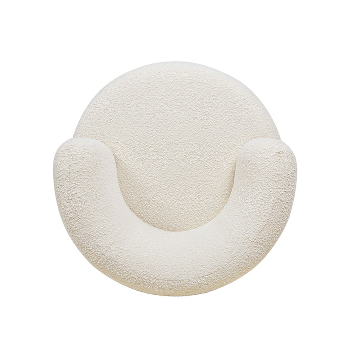Fuji - 360 Swivel Low Barrel Back Accent Chair - Ivory White