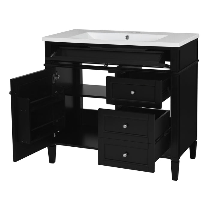 Bathroom Vanity & Top Sink, Modern Bathroom Storage Cabinet With 2 Drawers And A Tip-Out Drawer