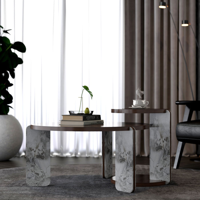 Coffee Table Set With Center Table & Side Table