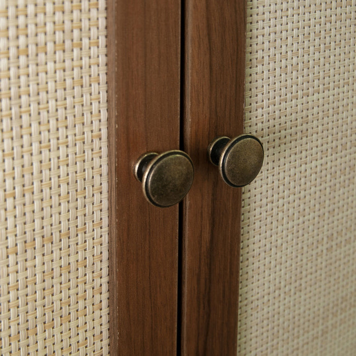 4 Door Storage Cabinet With 1 Drawer, With 4 Adjustable Inner Shelves