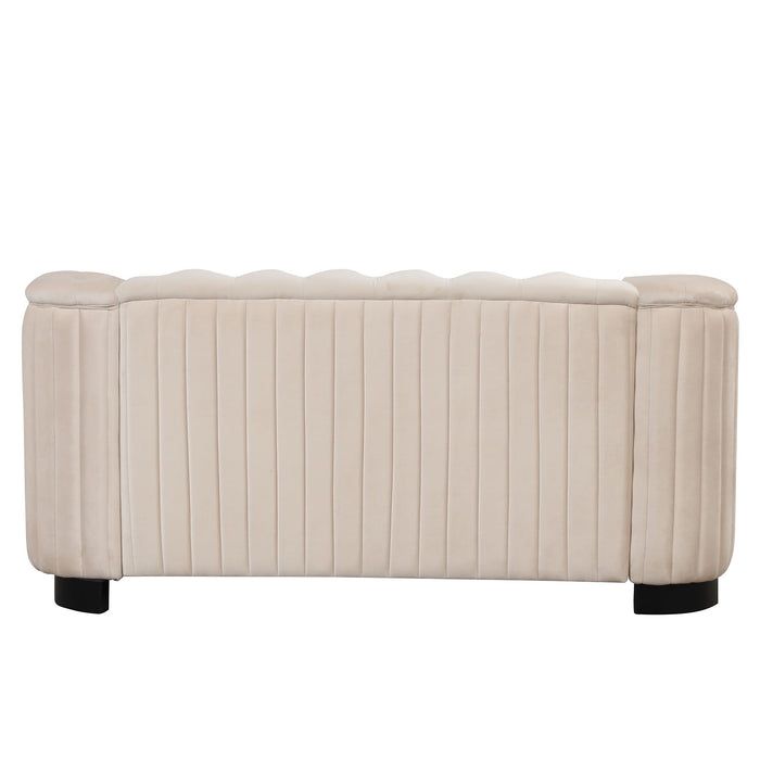 Upholstered Loveseat Sofa With Thick Removable Seat Cushion