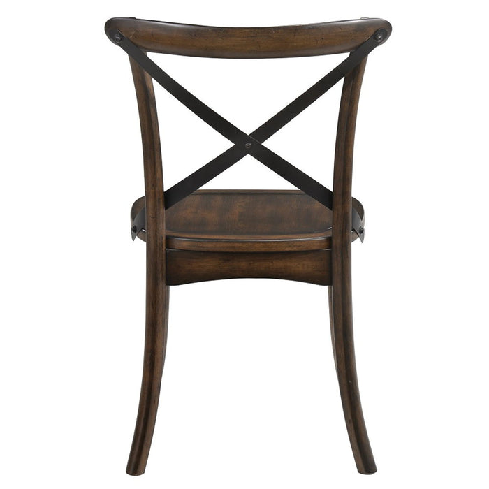 Kaelyn - Side Chair Set of 2) - Dark Oak & Black Metal