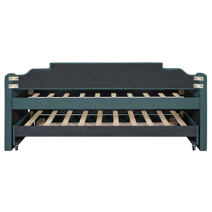 Upholstered Simple Design Daybed With Trundle And 3 Drawers