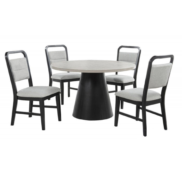 Dining Kitchen Side Chair With Curved Back Design (Set of 2) - Black / Gray