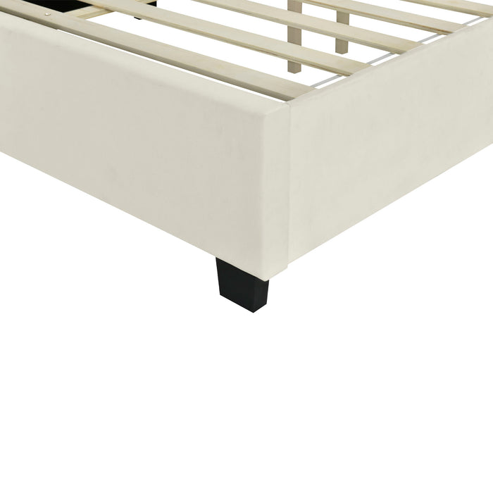 Upholstered Platform Bed With Big Headboard