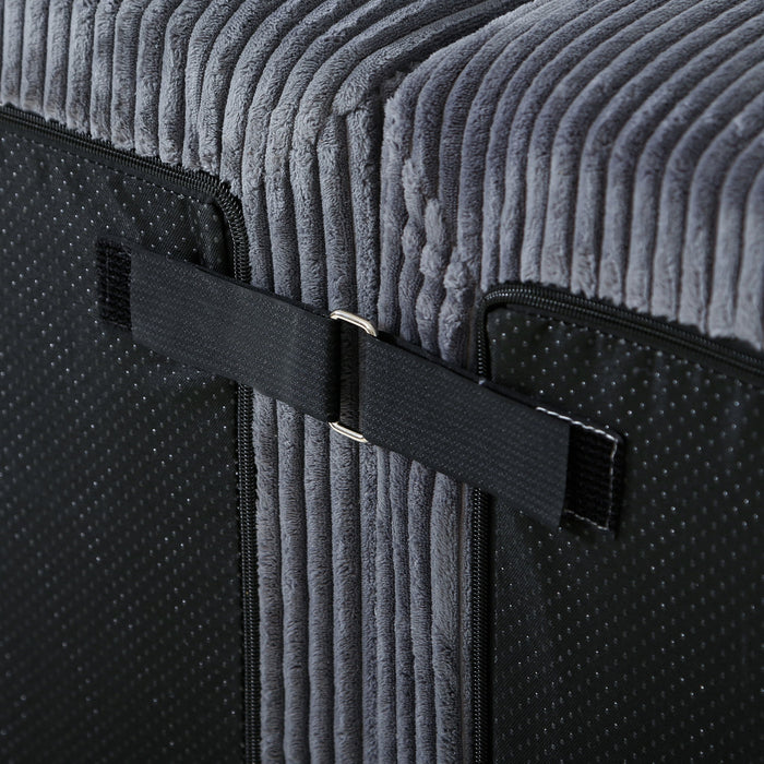 Luxury 8 Piece Modular U Shaped Sectional Sofa With Oversized Chaise Lounge And Bed Corduroy Upholstery