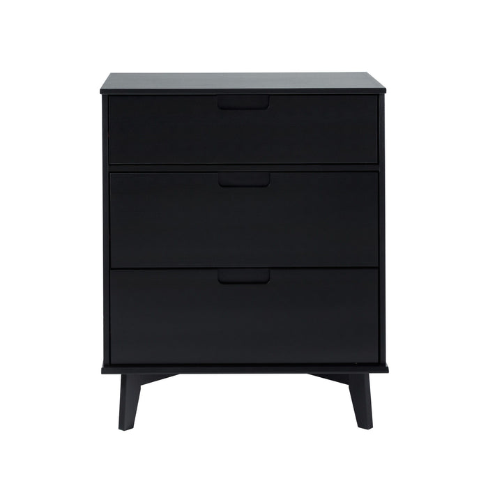 Mid Century Modern 3 Drawer Dresser - Black