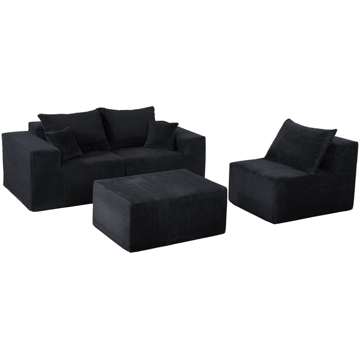 Modular Sectional Sofa, Convertible Couch With Chaise Corduroy