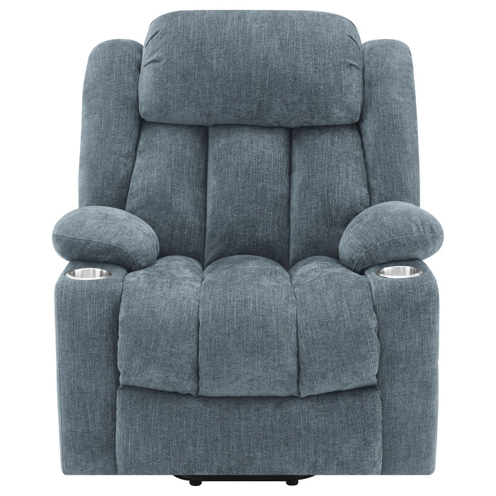 Houston Upholstered Power Lift Recliner Slate Blue