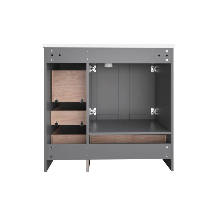 Shaker Free Standing Bathroom Vanity Cabinet With Sink, Soft Close Drawers, Soft Close Doors
