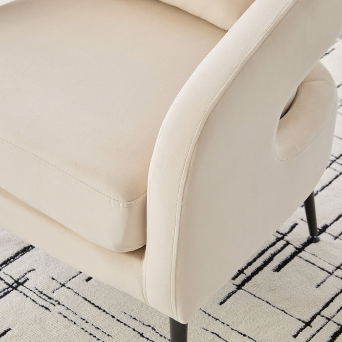 Open Back Accent Chair, Round Sofa Lounge Armchair