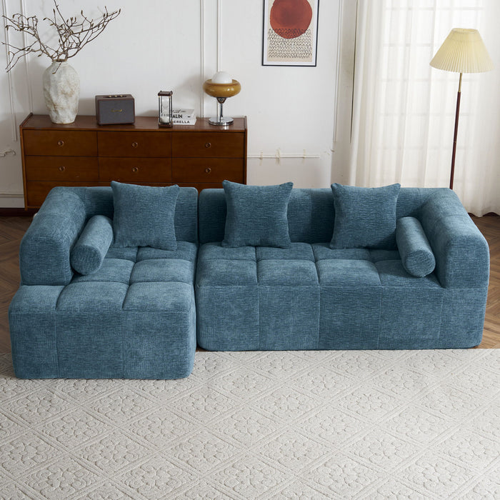 Sectional Free Combined Sofa With 2 Side Pockets