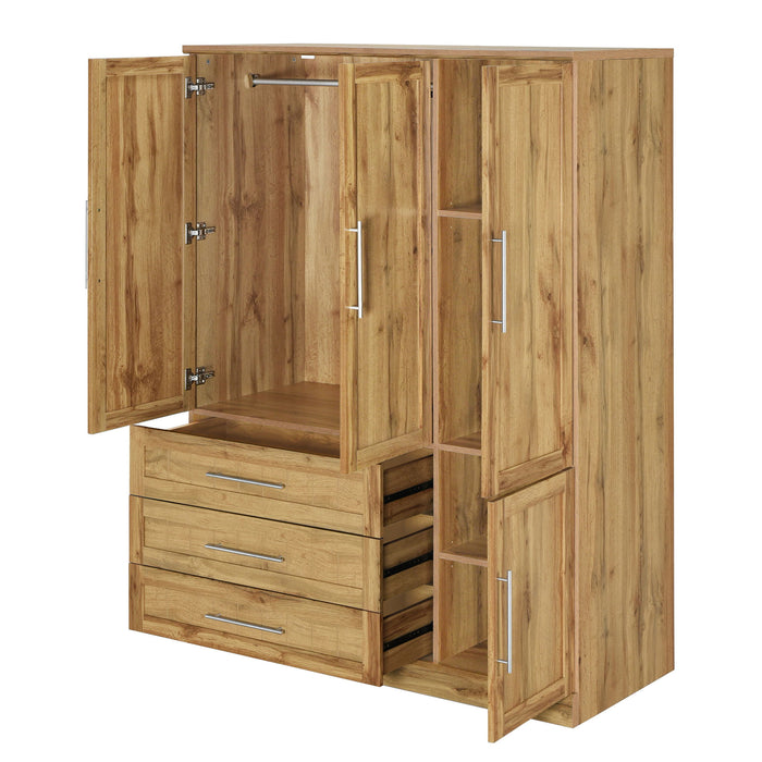 4 Door Wardrobe Armoire With 3 Drawers