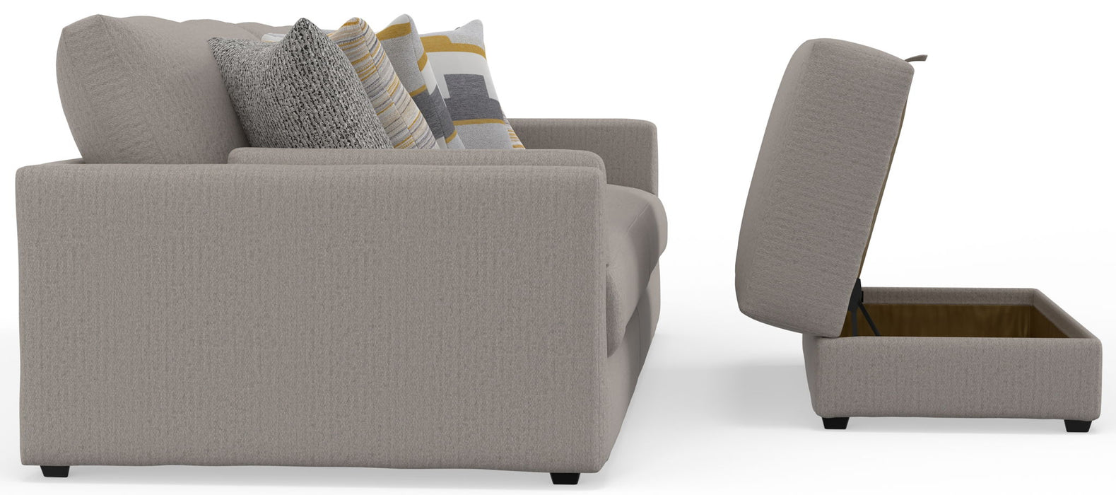 Trevor - Extra Deep Oversized Sofa With Included Storage Cocktail Ottoman