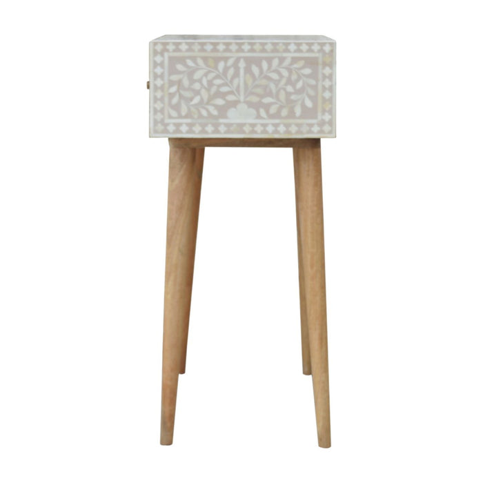 Floral Bone Console - Beige / White