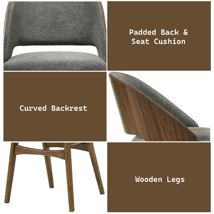 Delmon - Side Chair (Set of 2) - Gray / Dark Walnut