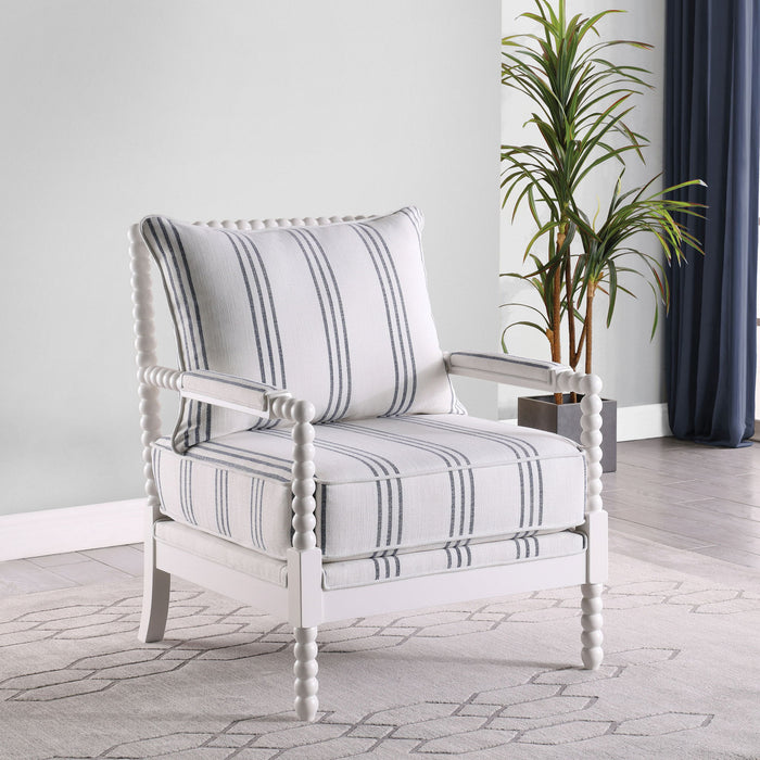 Blanchett Upholstered Bobbin Accent Chair White