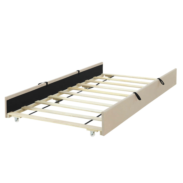 Upholstered Design Platform Bed With Trundle