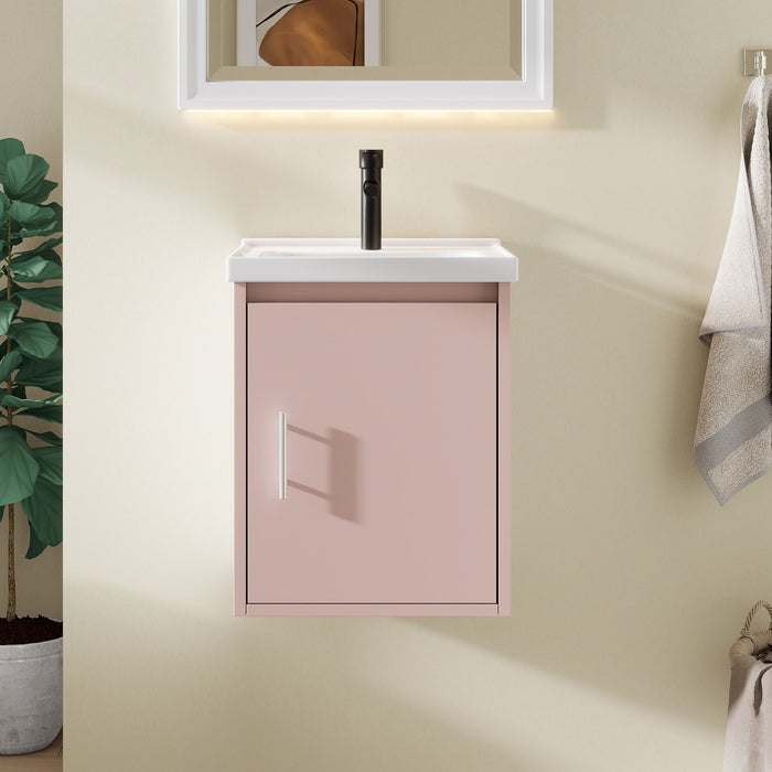 Floating Bathroom Vanity Combo, Wall Mounted Cabinet With Sink & Soft Close Doors For Small Bathrooms