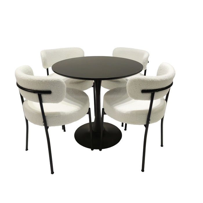 Mid-Century Modern Dining Chair With Curved Backrest