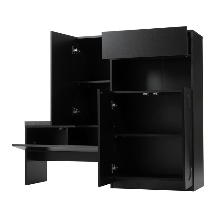Elegant 2 In 1 Shoe Cabinets With Soft Cushion Versatile Shoe Rack Organizer With Adjustable Shelves