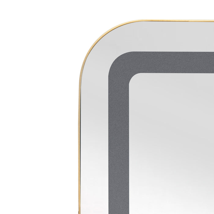 Rectangle Medicine Cabinet Mirror Bathroom Mirror With Storage Wall Mounted Medicine Mirror Cabinet With LED - Gold