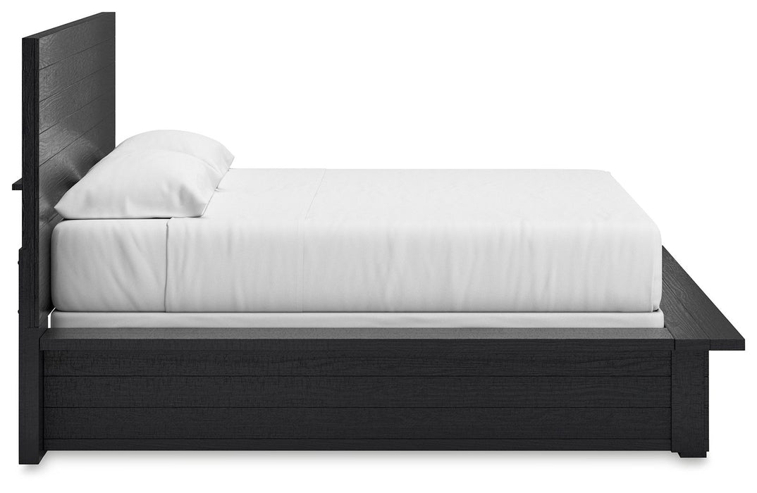 Londer - King Panel Bed - Black