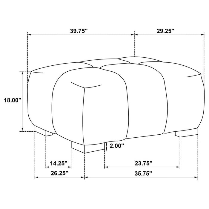 Octavia - Fabric Rectangular Upholstered Ottoman