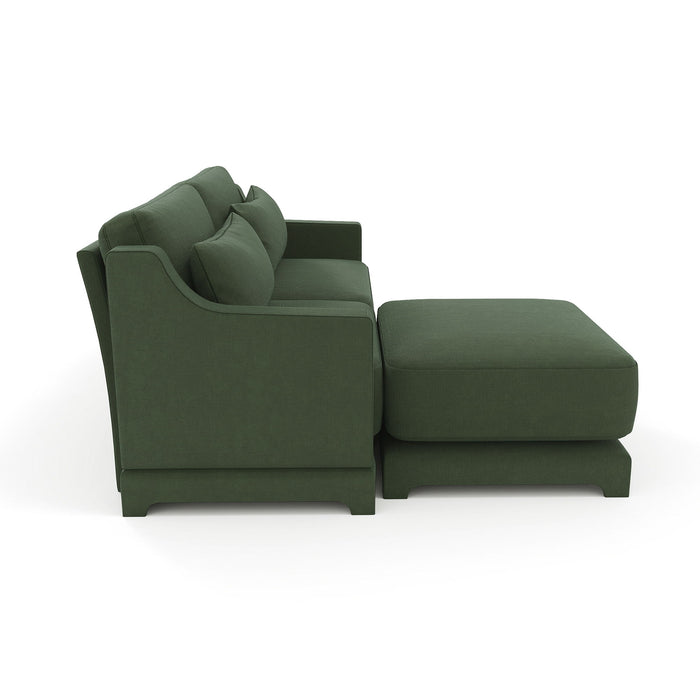 Stylish Sofa With Ottoman And Lumbar Pillows, Ergonomic Design